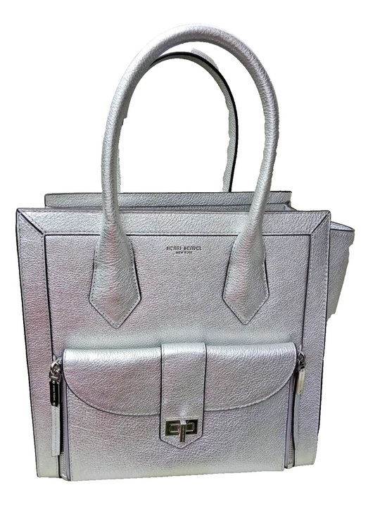 henri bendel Handbags - Henri Bendel Rivington 2-in-1 Leather Tote Metallic Silver NWOT